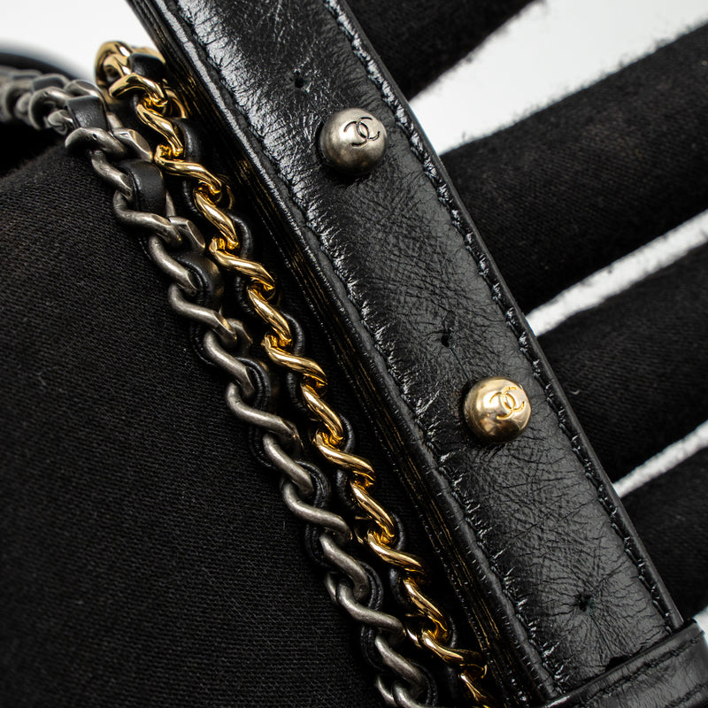 Chanel Large Gabrielle Hobo Bag Aged Calfskin Black Multicolour Hardware