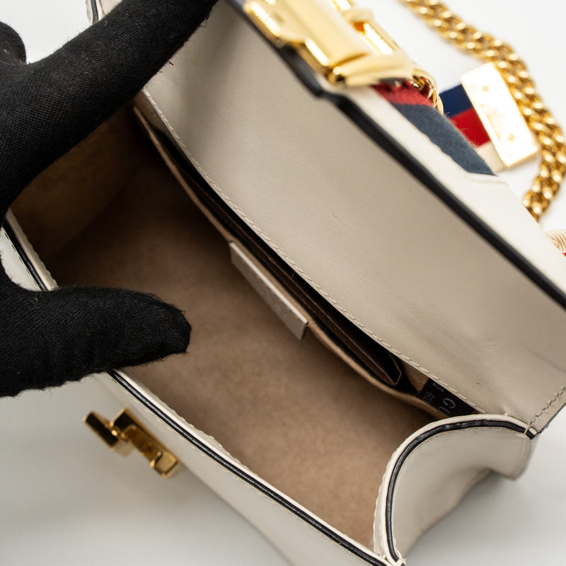 Gucci Mini Sylvie Chain Bag Calfskin White/Multicolour GHW