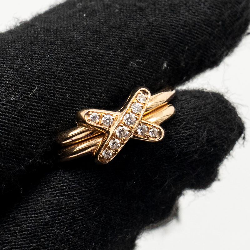 Chaumet Size 51 Jeux De Liens Ring Rose Gold, Diamonds