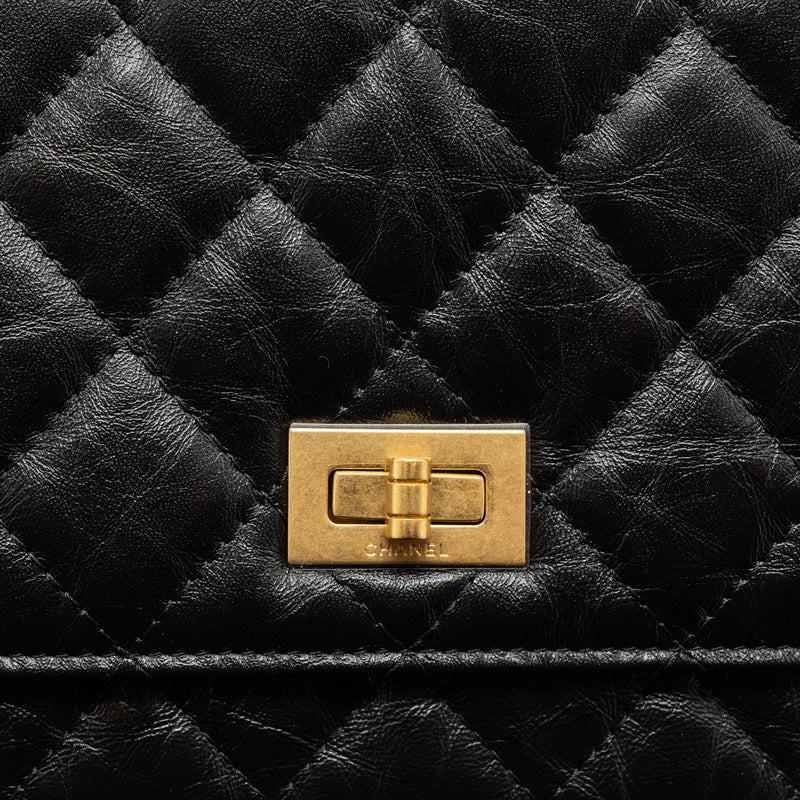 Chanel 2.55 Wallet on Chain Aged Calfskin Black Brushed GHW (Microchip