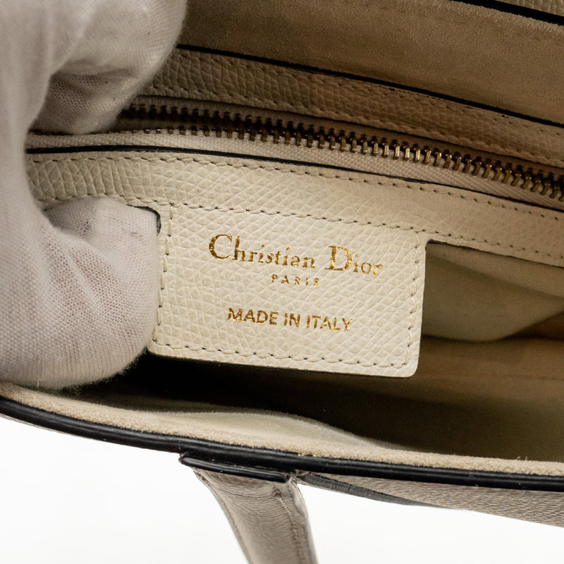 DIOR Medium Saddle Bag Calfskin White GHW