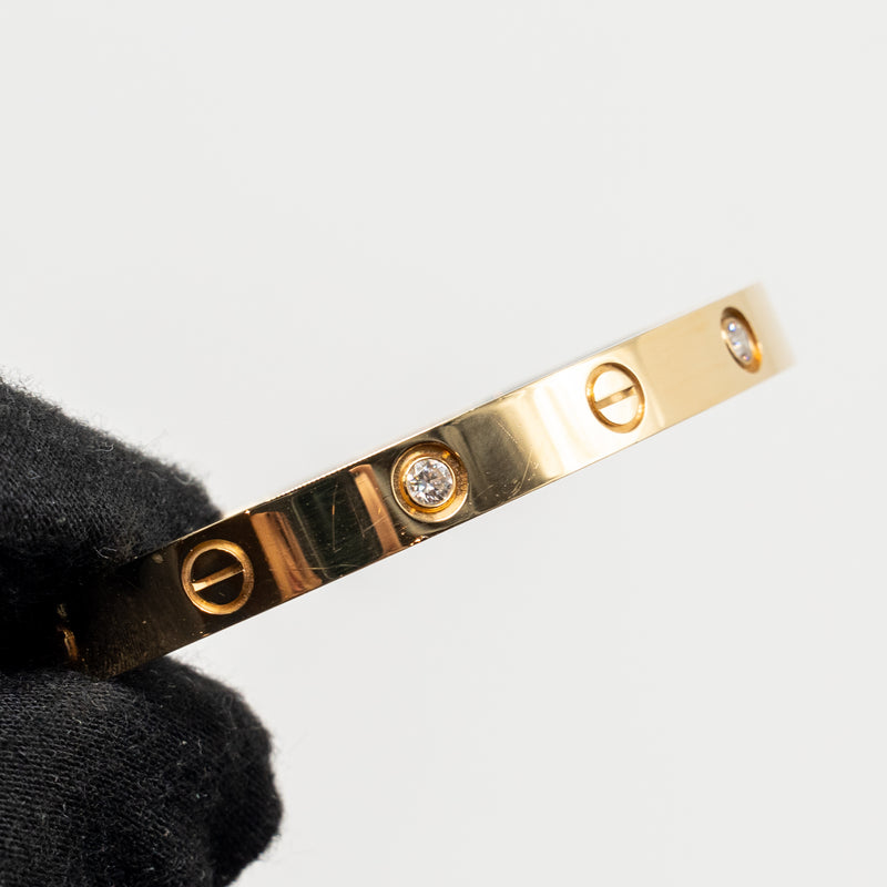 Cartier size 16 love bracelet classic model yellow gold with 4 diamonds