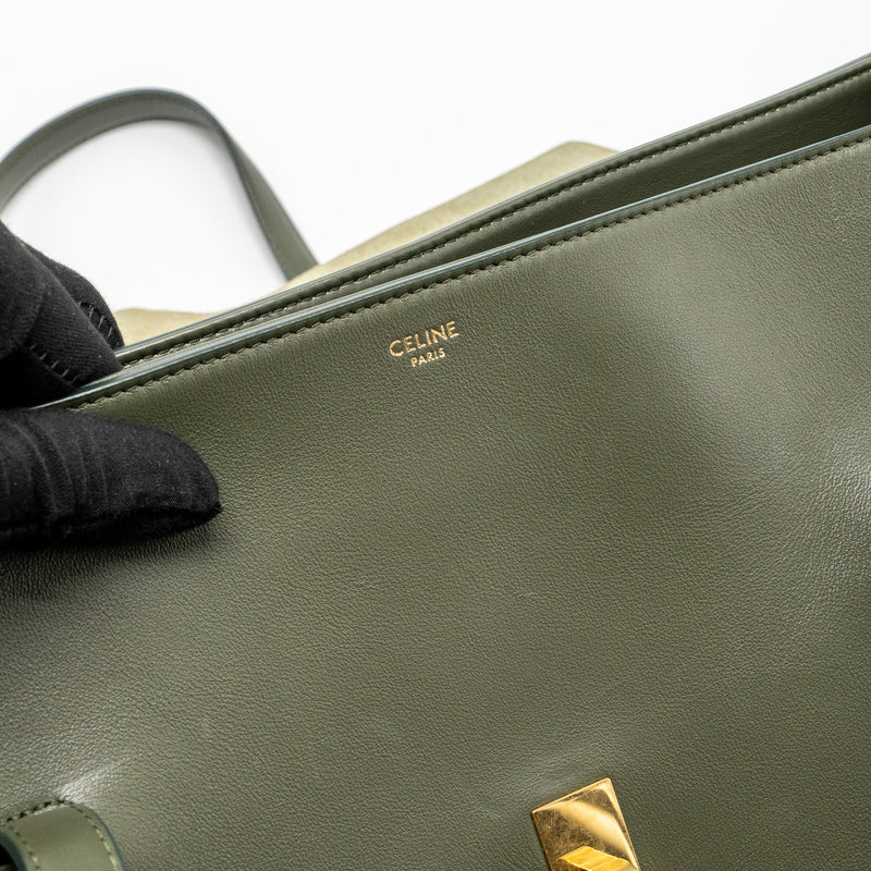 Celine Large Soft 16 Bag Smooth Calfskin Dark Green GHW