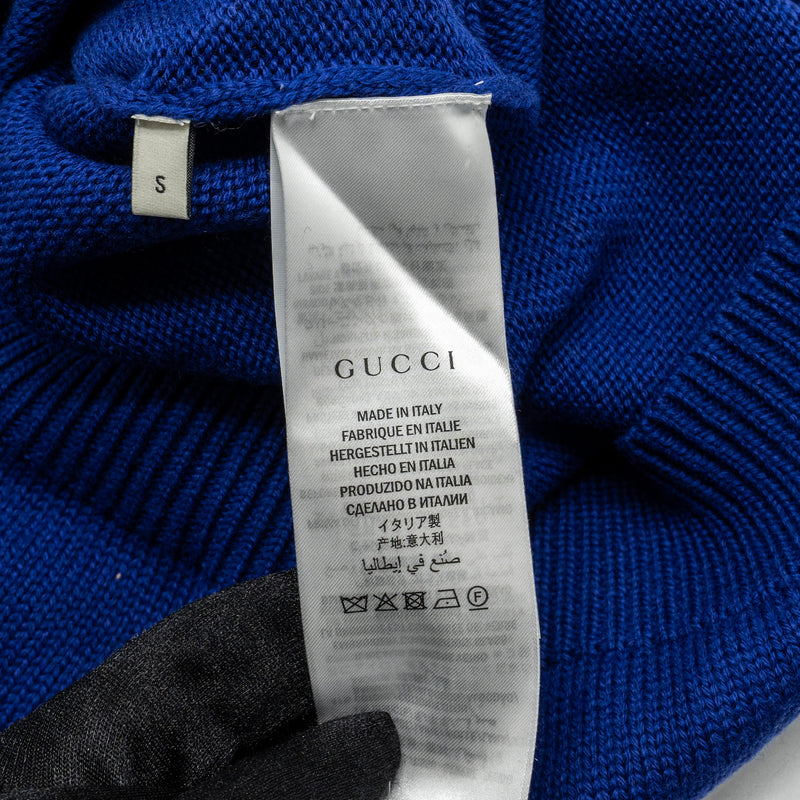 Gucci Size S Narcissus Poem Skull Sweater Wool/Cotton Purple/Multicolour