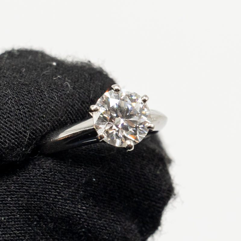 Tiffany Size~US4 Round Diamond Ring 1.45ct I Colour VS1