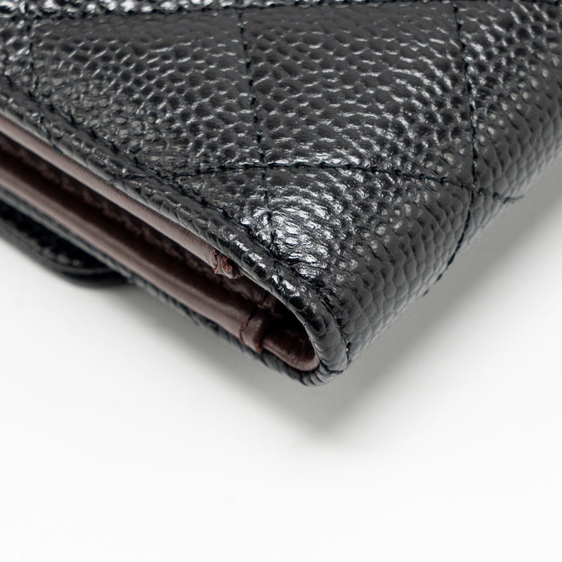 Chanel Classic Flap Wallet Caviar Black SHW (Microchip)