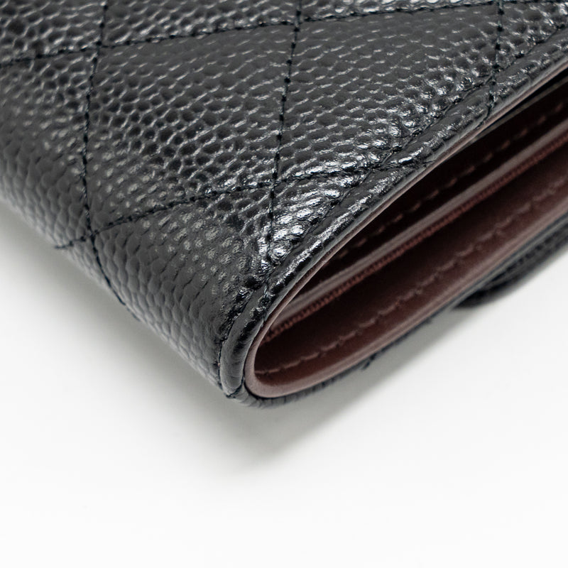 Chanel Classic Flap Wallet Caviar Black SHW (Microchip)