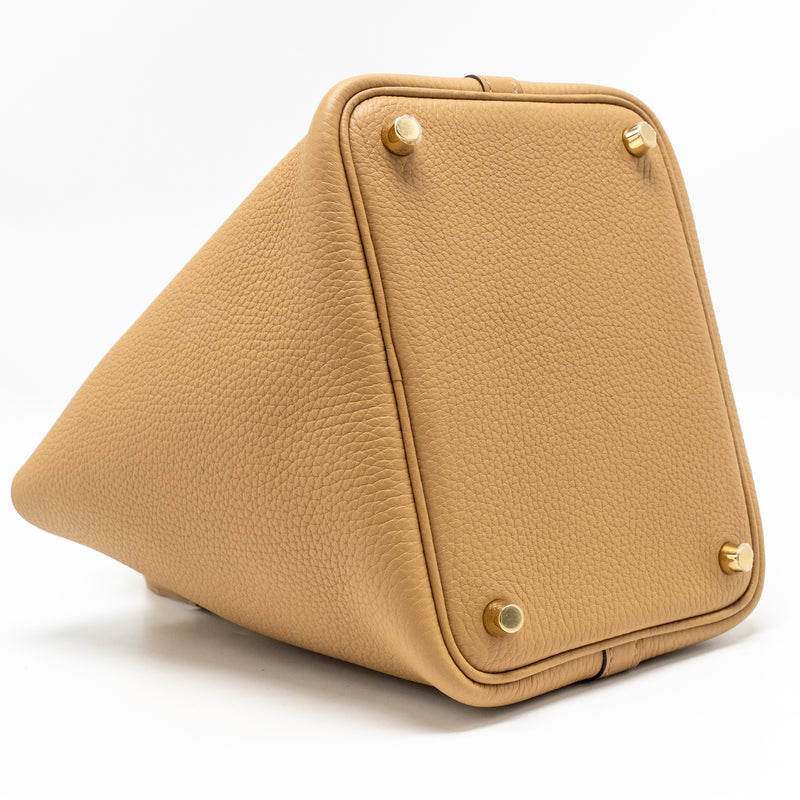 Hermes Picotin 18 lock bag clemence biscuit GHW stamp K