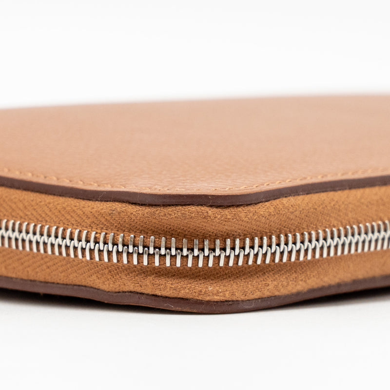 Hermes silk in classique long wallet Epsom gold SHW Stamp W