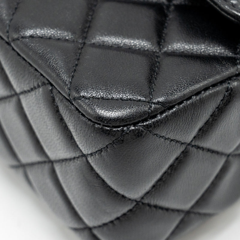 Chanel Detailed Top Handle Flap Bag Lambskin Black GHW (Microchip)