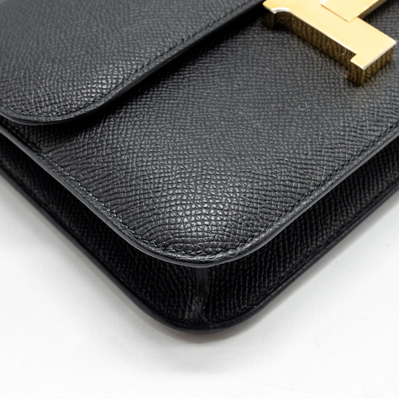Hermes Constance Elan Epsom Black GHW Stamp W