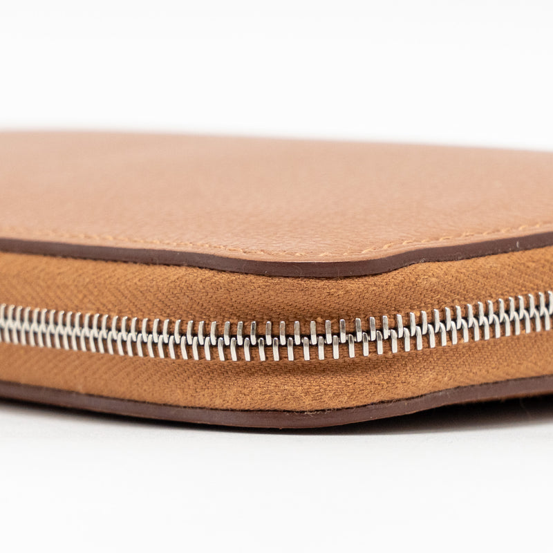 Hermes silk in classique long wallet Epsom gold SHW Stamp W