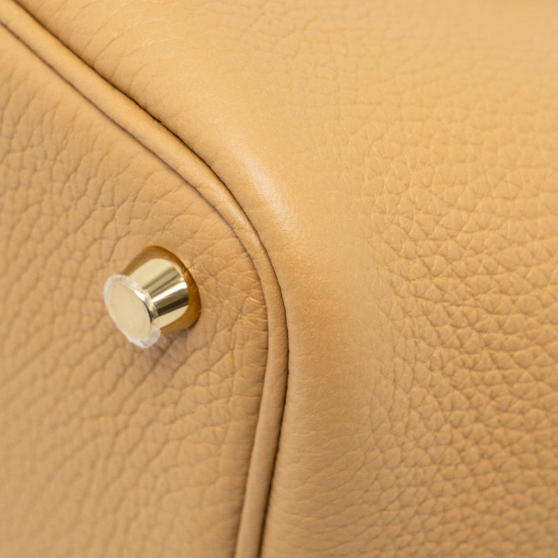 Hermes Picotin 18 lock bag clemence biscuit GHW stamp K