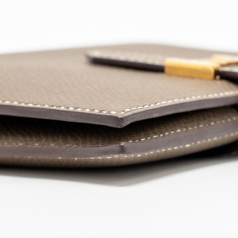 Hermes Bearn Compact wallet Epsom Etoupe GHW Stamp W