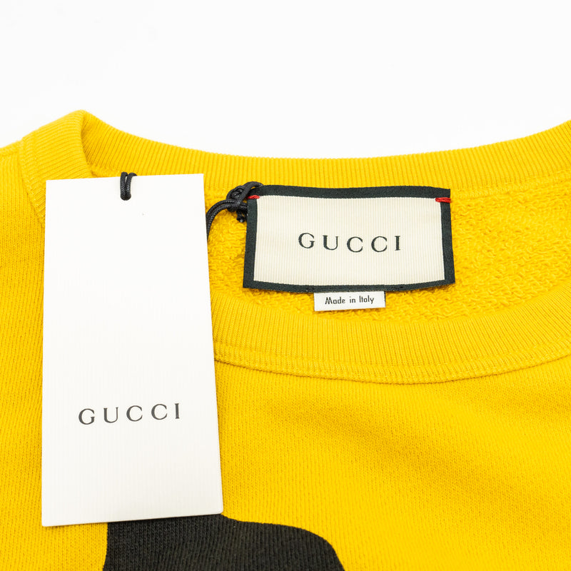 Gucci Size S Winged Knight GUCCY Sweatshirt Cotton Yellow/Multicolour
