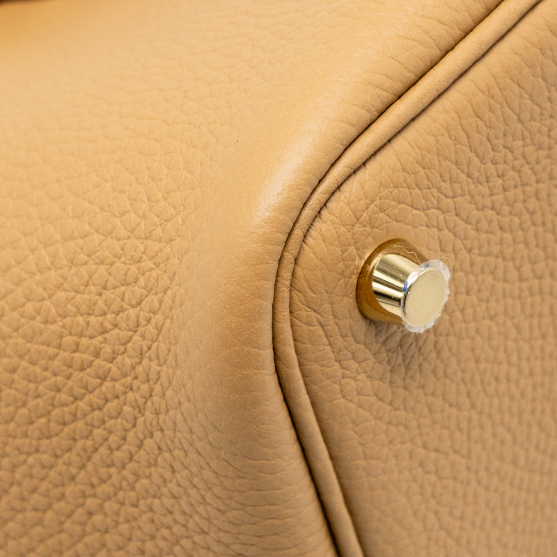 Hermes Picotin 18 lock bag clemence biscuit GHW stamp K