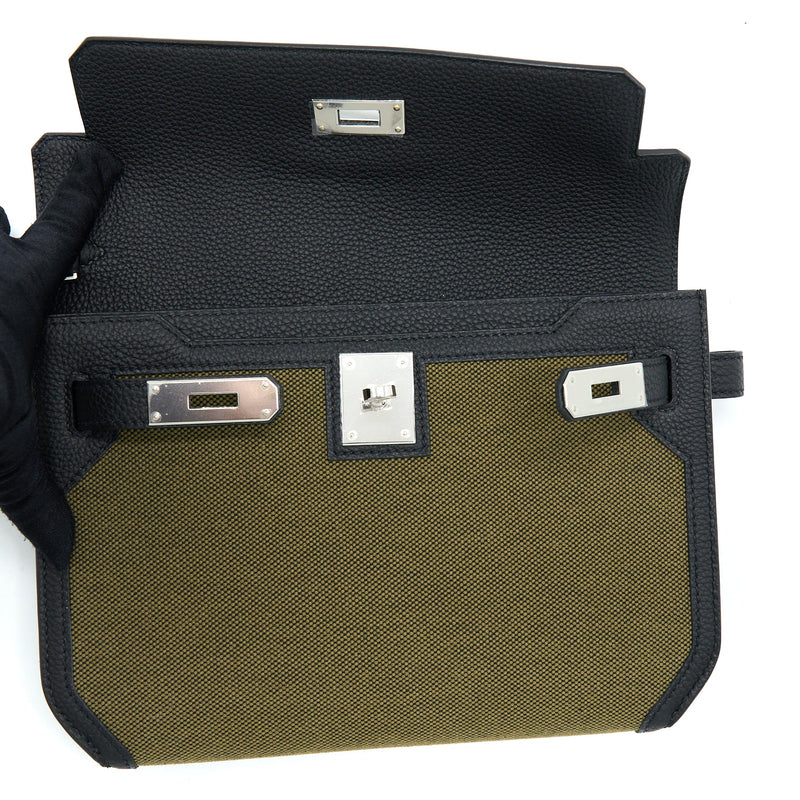 Hermes Pochette Kelly Depeches Canvas And Leather Multicolour SHW Stamp Z