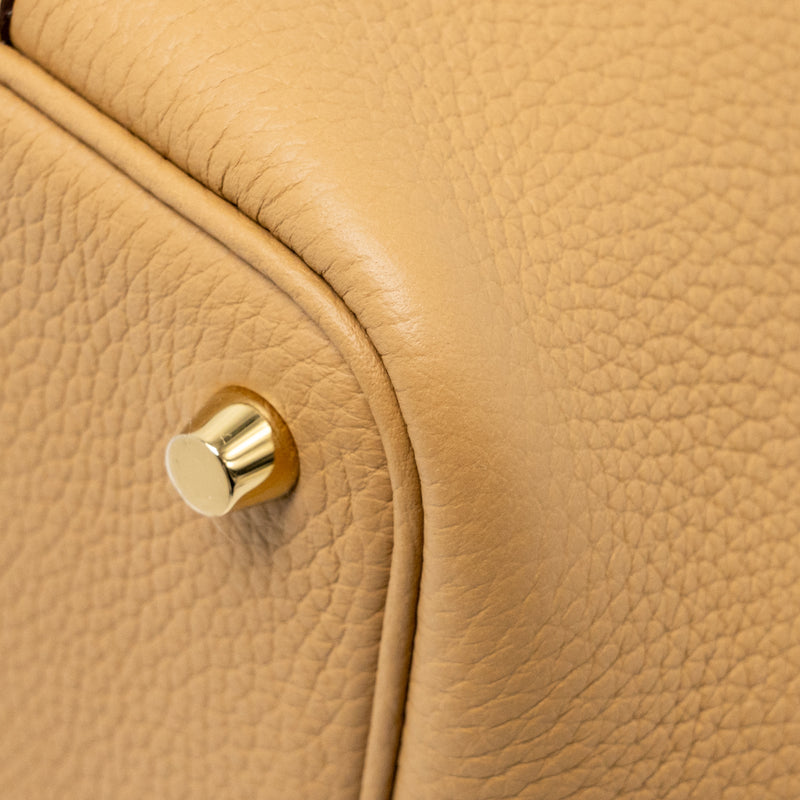 Hermes Picotin 18 lock bag clemence biscuit GHW stamp K