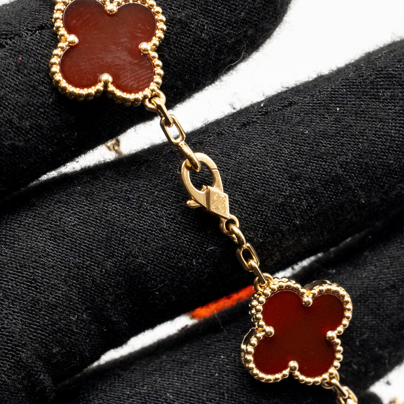 Van Cleef&Arpels Vintage Alhambra Bracelet 5 Motifs Carnelian Rose Gold