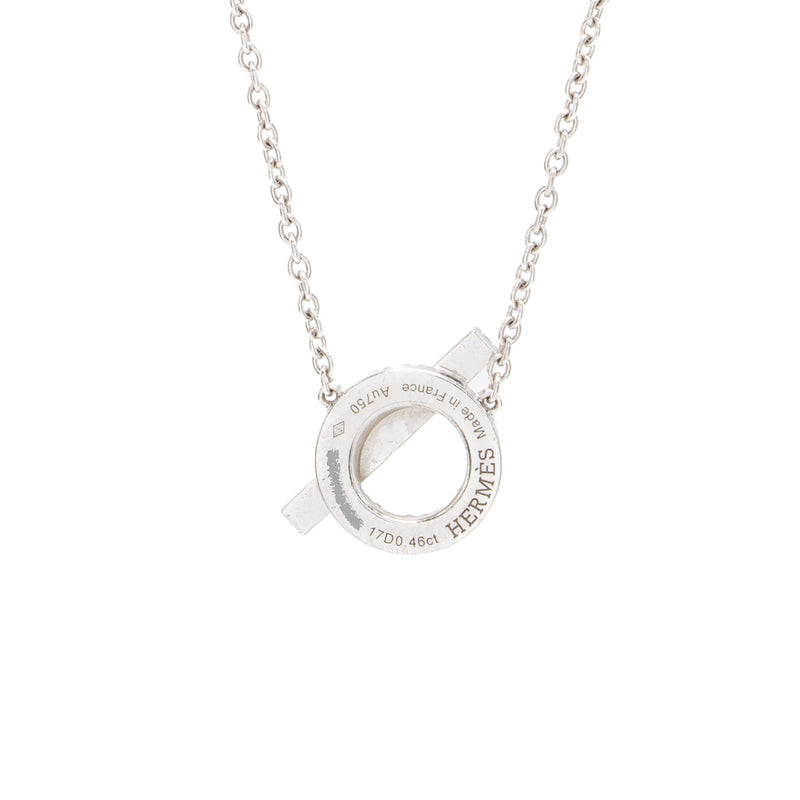 Hermes Finesse pendant necklace white gold diamonds