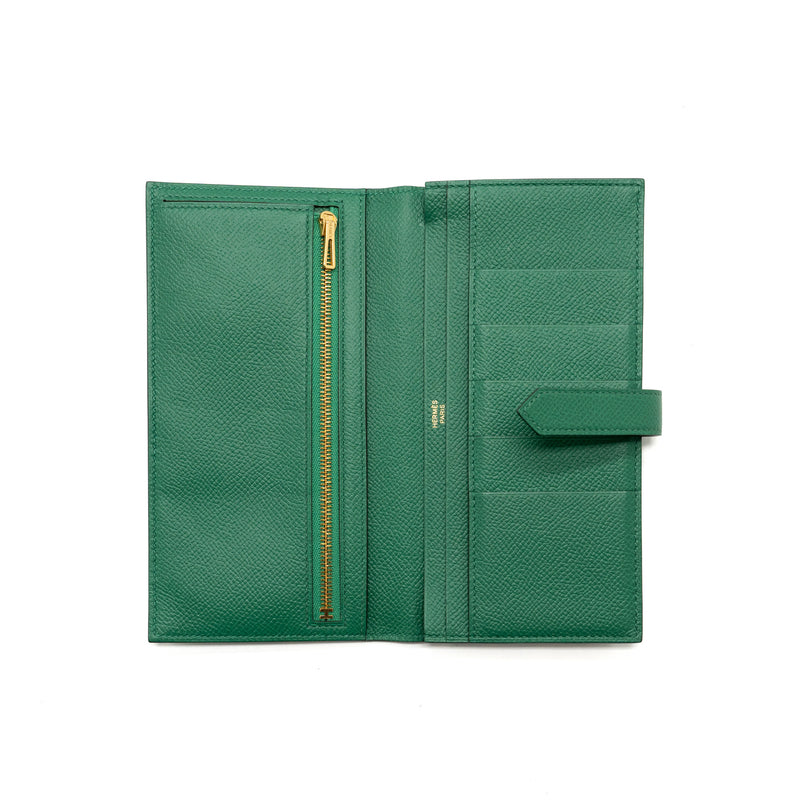 Hermes Bearn Long Wallet Epsom U4 Vert Vertigo GHW Stamp A