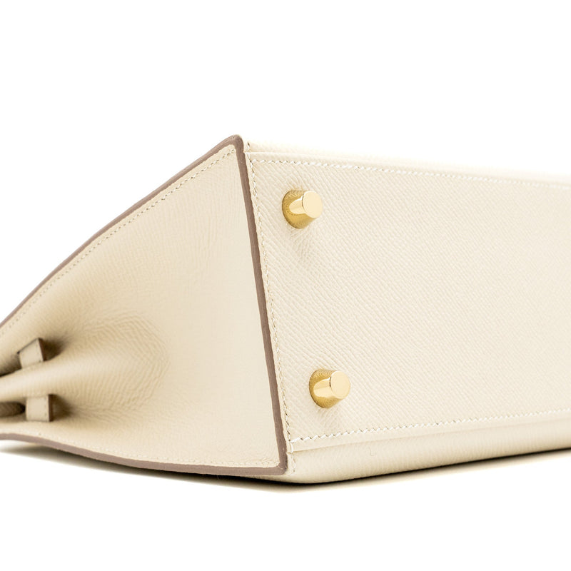 Hermes Kelly 25 Epsom Craie GHW stamp U