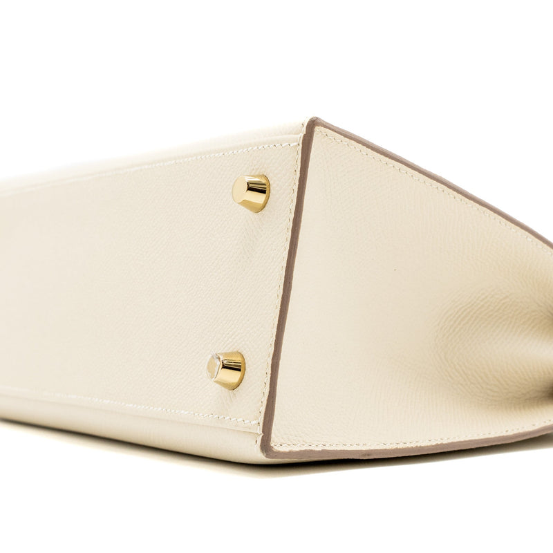Hermes Kelly 25 Epsom Craie GHW stamp U
