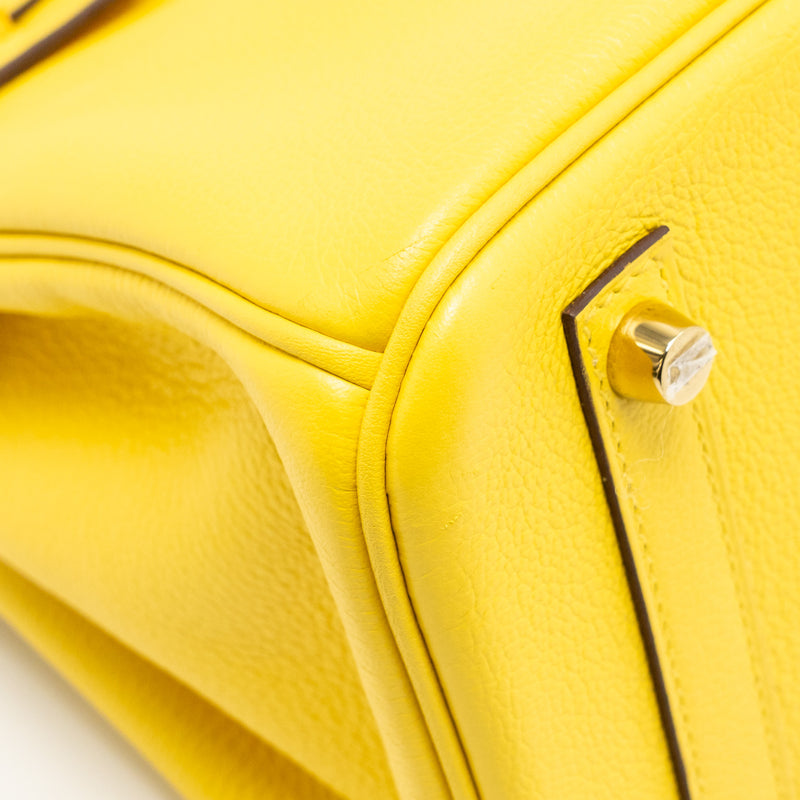Hermes Birkin 30 Taurillon Novillo Jaune De Naples GHW Stamp D