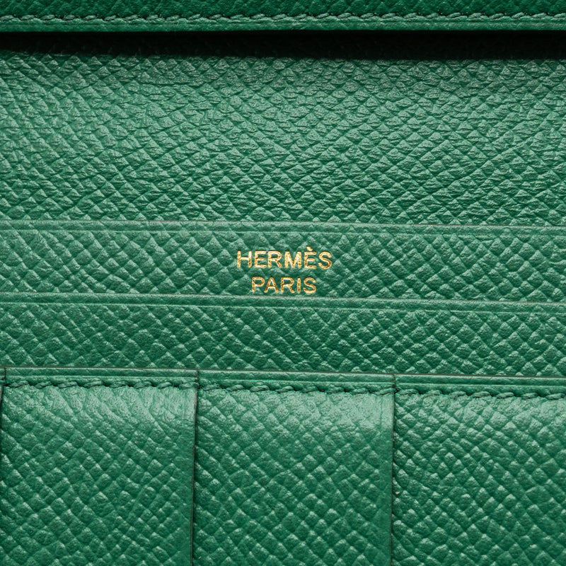 Hermes Bearn Long Wallet Epsom U4 Vert Vertigo GHW Stamp A