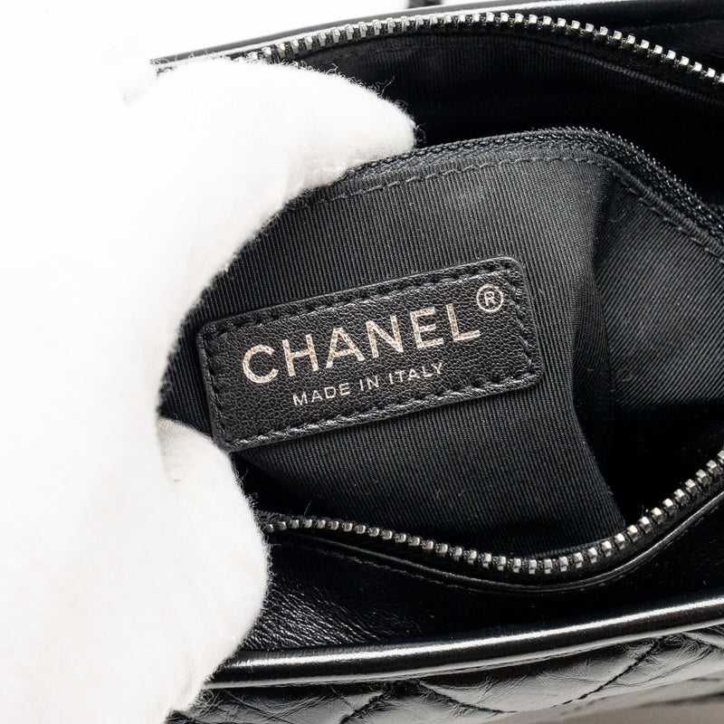 CHANEL Small Gabrielle Hobo Bag Aged Calfskin So Black