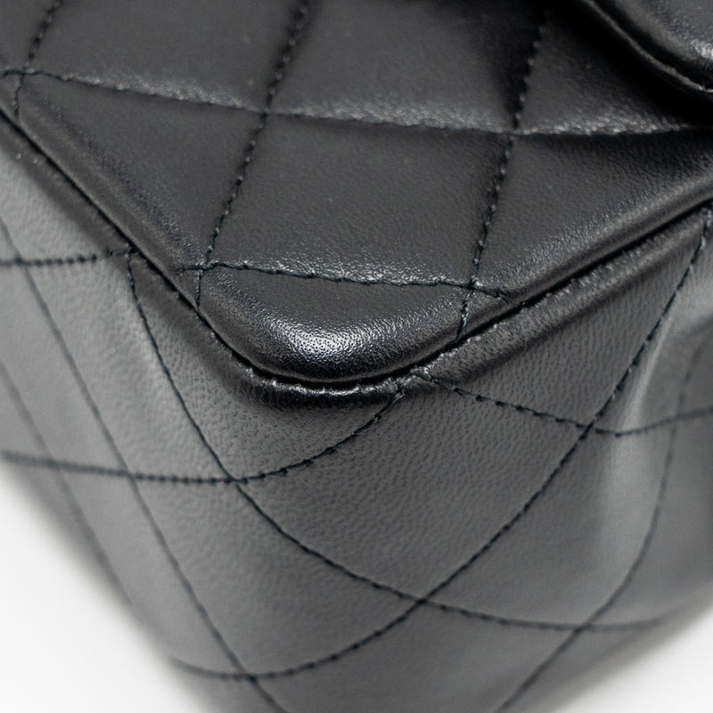 Chanel Top Handle Mini Rectangular Flap Bag Lambskin Black LGHW (Microchip)