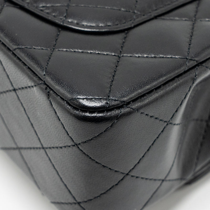 Chanel Top Handle Mini Rectangular Flap Bag Lambskin Black LGHW (Microchip)