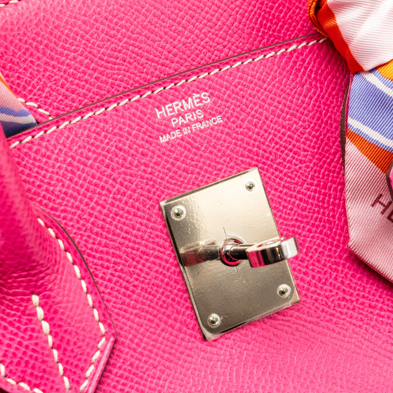 Hermes Birkin 30 Epsom rose tyrien SHW stamp square O