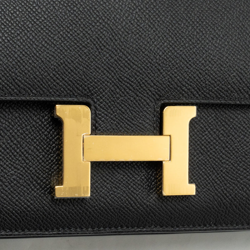 Hermes Constance Elan Epsom Black GHW Stamp W