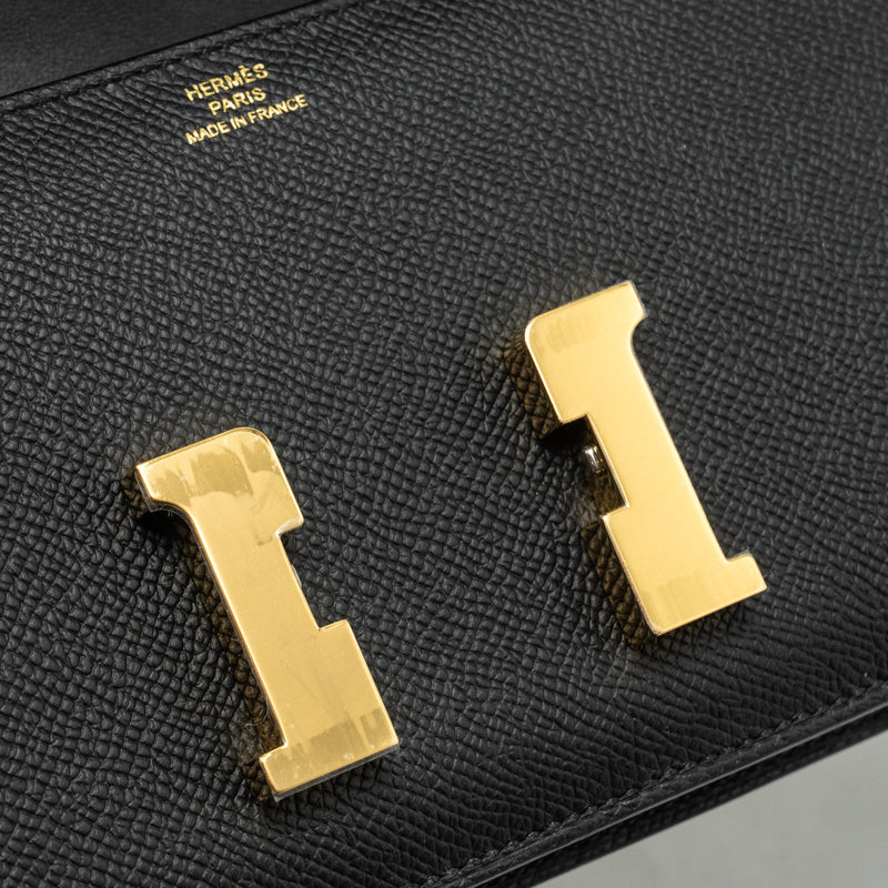 Hermes Constance Elan Epsom Black GHW Stamp W
