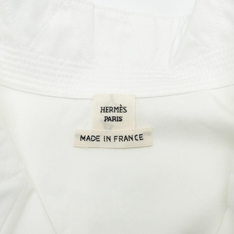 Hermes Size 32 Chemise A Liens Shirt Dress Cotton White