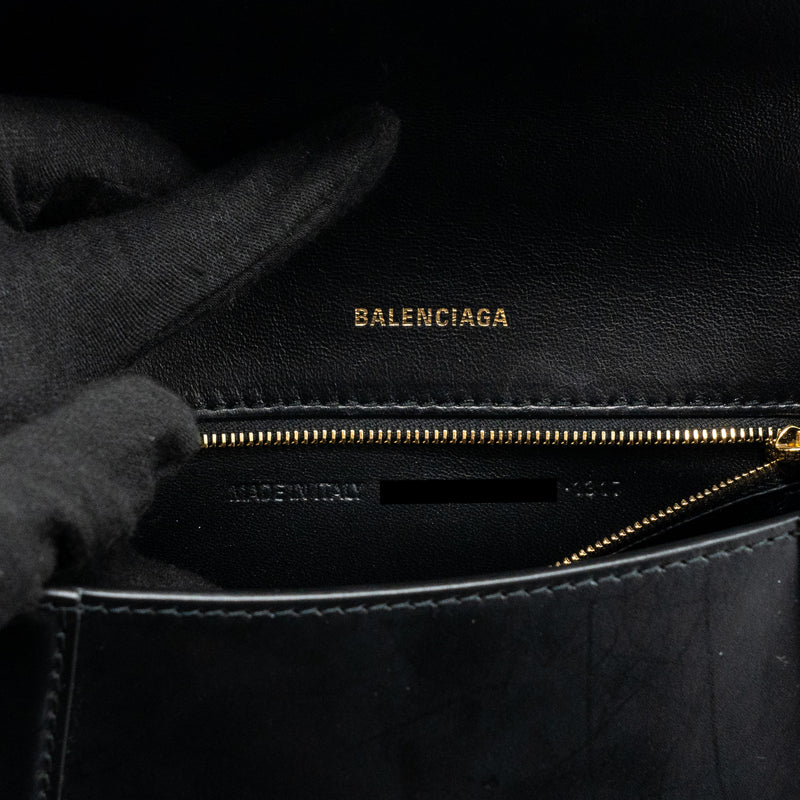 Balenciaga small Hourglass bag calfskin black GHW