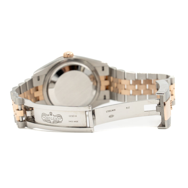 Rolex Datejust 36 oyster steel, everose gold with slate, diamond-set dial, jubilee bracelet mode: M126231-0023