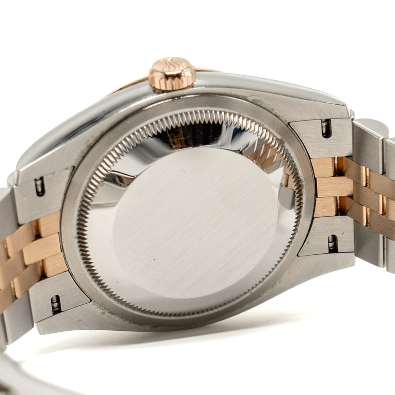 Rolex Datejust 36 oyster steel, everose gold with slate, diamond-set dial, jubilee bracelet mode: M126231-0023