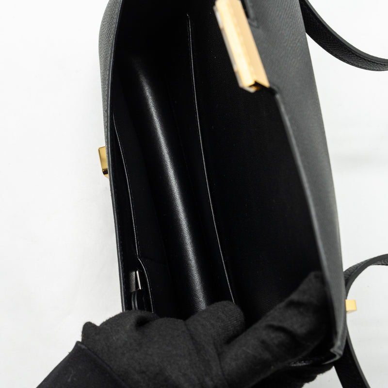 Hermes Constance Elan Epsom Black GHW Stamp W