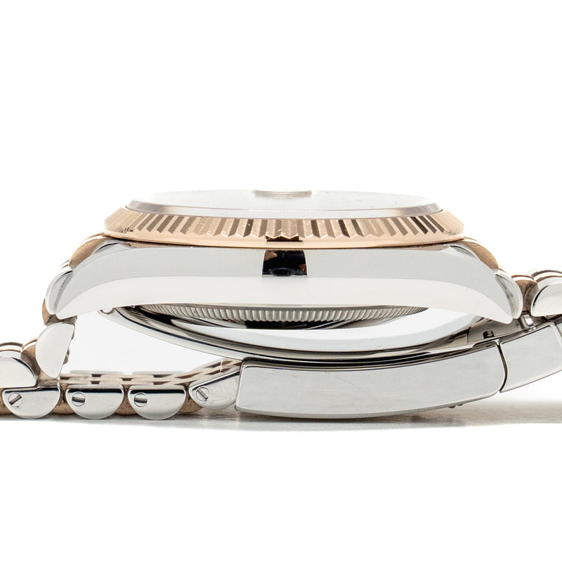Rolex Datejust 36 oyster steel, everose gold with slate, diamond-set dial, jubilee bracelet mode: M126231-0023