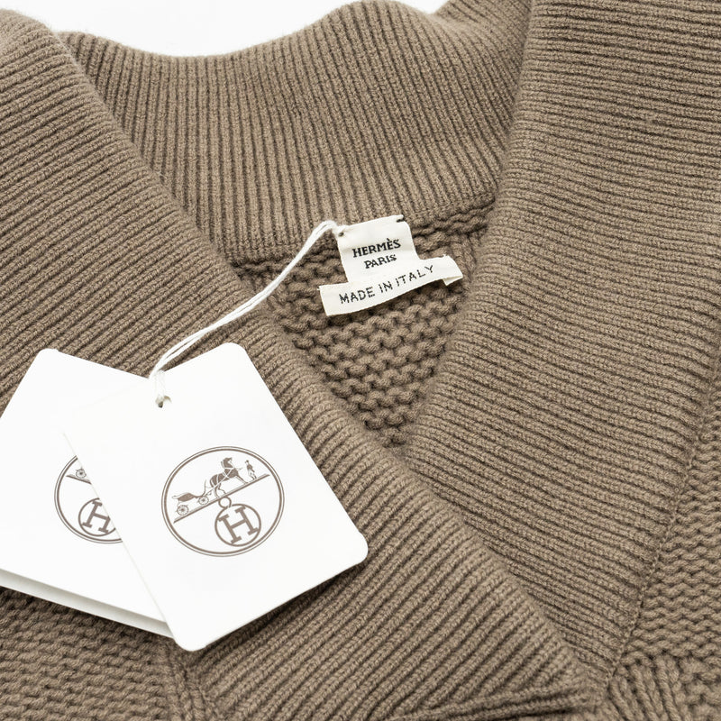 Hermes Size 38 Pull Inspi Cape Wool Gris Etoupe