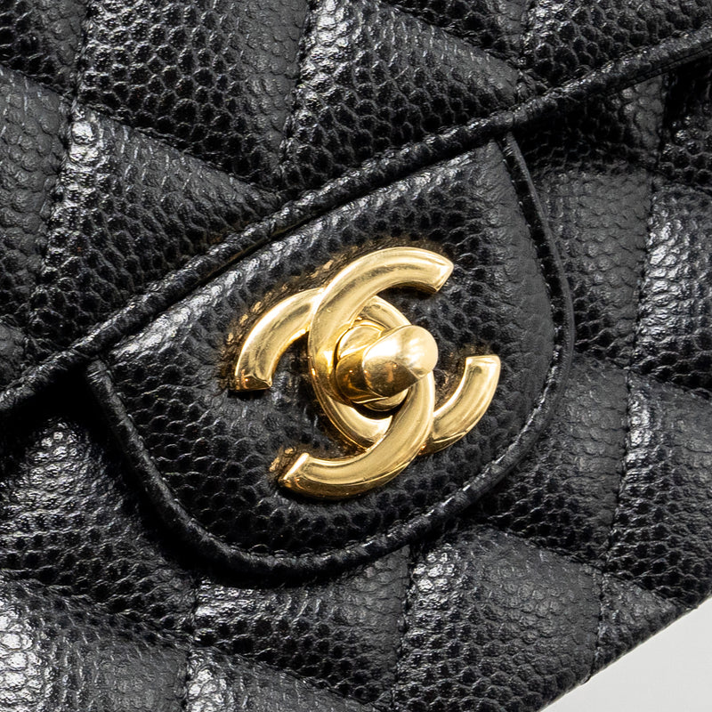 Chanel Small classic double flap bag caviar black GHW