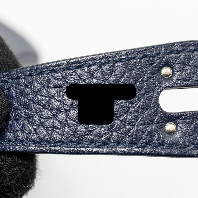 Hermes Lindy 30 Clemence blue nuit SHW stamp T