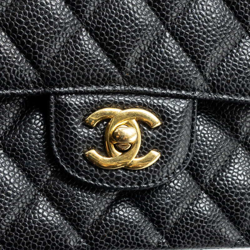 Chanel Medium classic double flap bag caviar black ghw