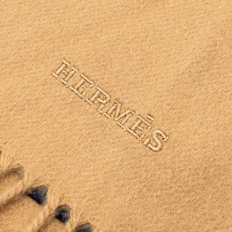 Hermes Tiger Royal Brode Muffler Cashmere Light Brown