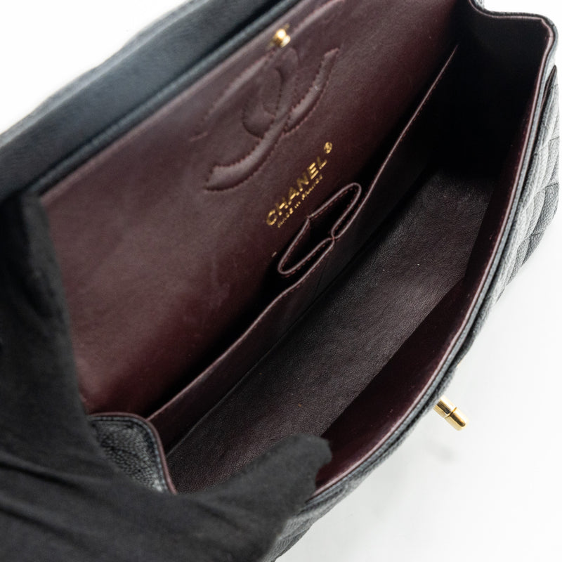 Chanel Medium classic double flap bag caviar black ghw