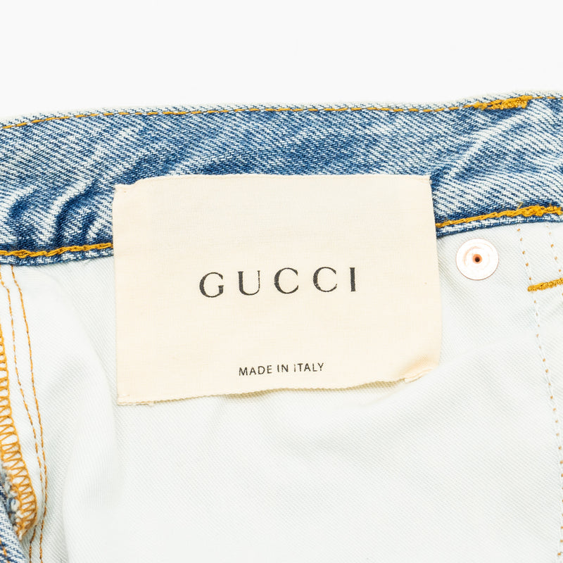Gucci Size 26 Gucci Symbol Embroidered Denim Jeans Cotton Blue