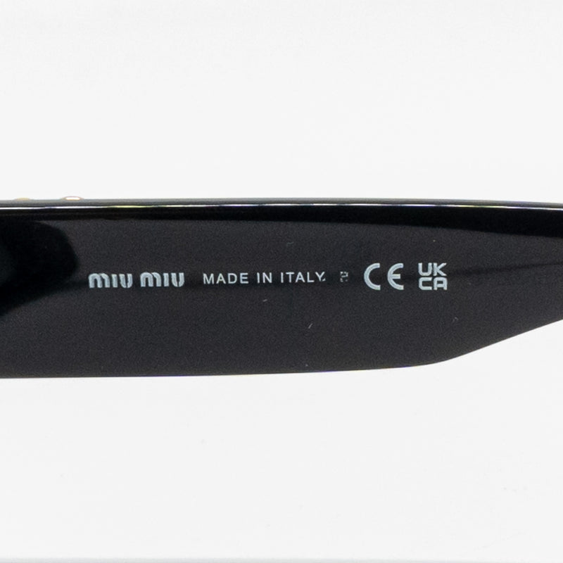 Miu Miu Size S Drill Hat Cotton Dark Blue and Logo Sunglasses Black (Sell in Set)