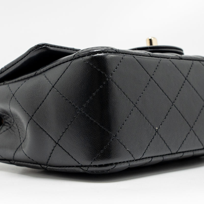 Chanel Mini Rectangular Flap Bag Lambskin Black LGHW